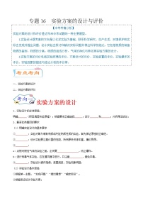 专题16  实验方案的设计与评价（考点详解）-备战2021年中考化学考点微专题（原卷版）