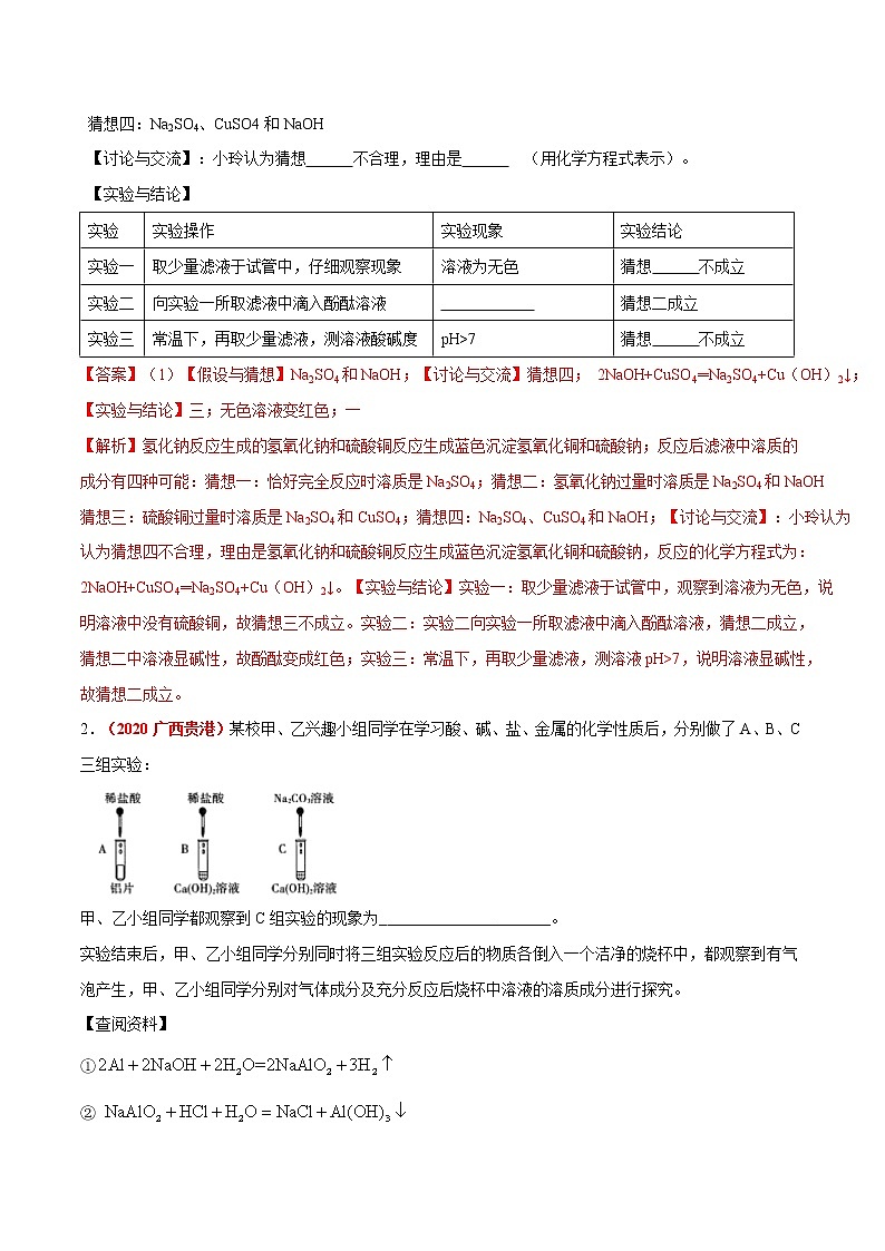 专题17  实验探究题（考点详解）-备战2021年中考化学考点微专题（解析版）第2页