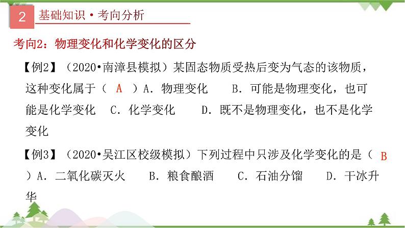 人教版2021年中考化学二轮专题课件 专题1《物质的变化、性质和用途》08