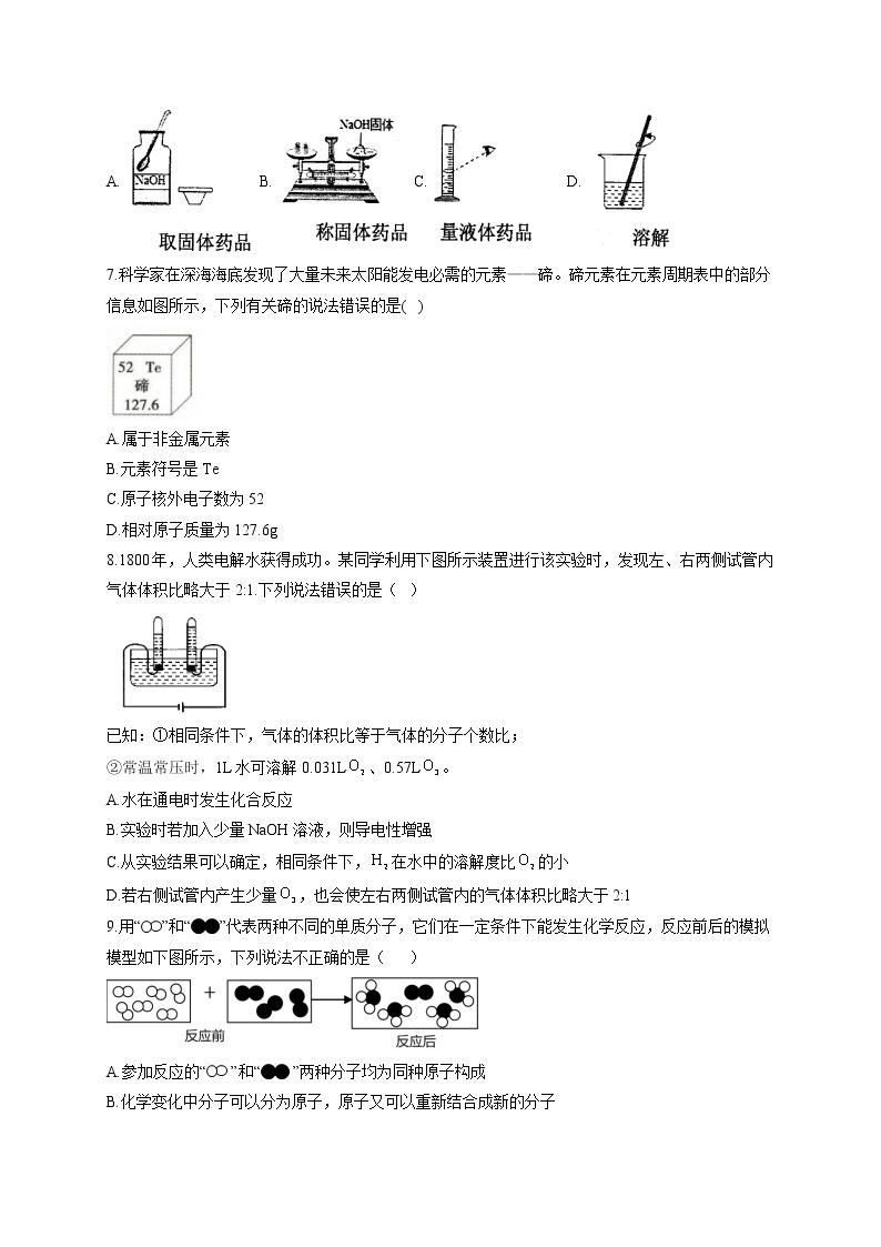 2021届中考化学仿真模拟卷 安徽地区专用02