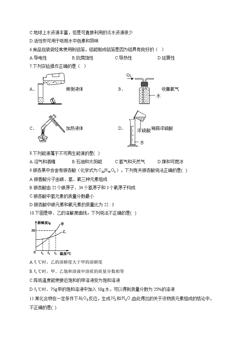 2021届中考化学仿真模拟卷 河南地区专用02