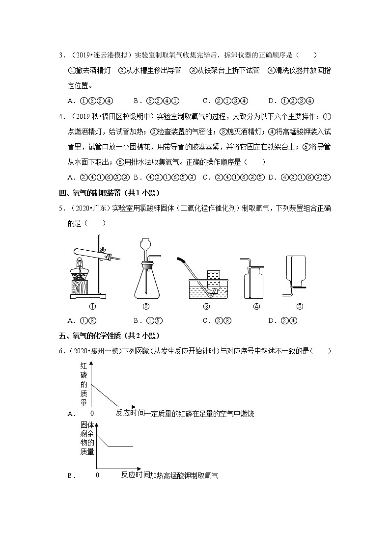 2021年中考化学复习之挑战压轴题（选择题）：我们周围的空气（含解析）02