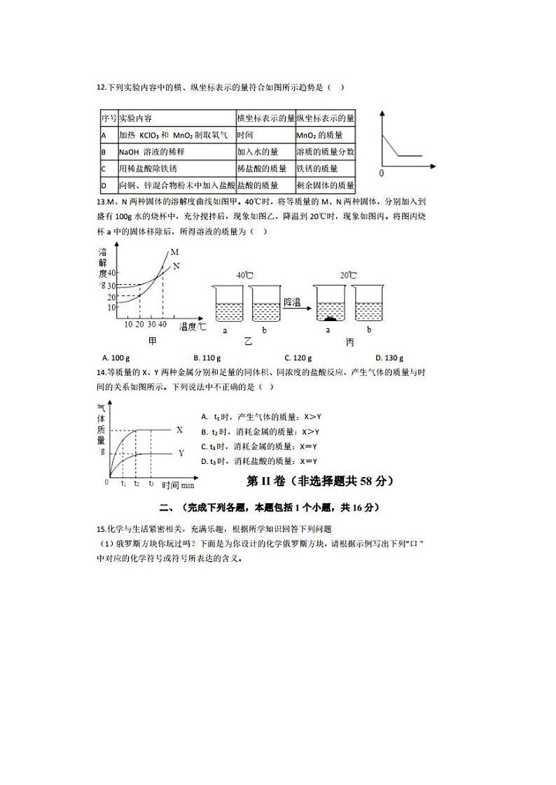 广东省广州市 2020-2021学年 九年级下学期诊断考试化学试题第3页