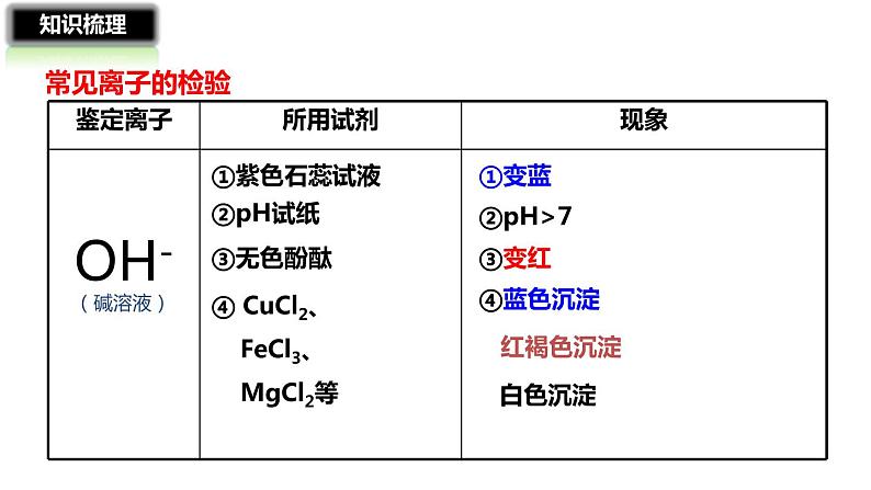 2021年中考化学专题复习--常见离子的检验和鉴别课件第3页