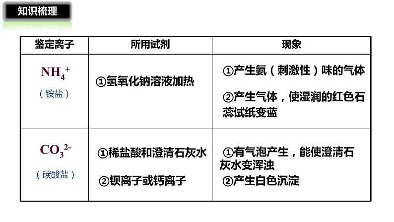 2021年中考化学专题复习--常见离子的检验和鉴别课件第4页