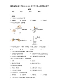 湖南省怀化市中方县2020-2021学年九年级上学期期末化学试题（word版 含答案）