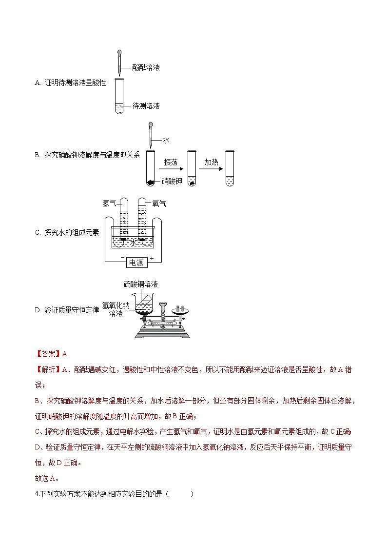 初中化学中考复习 实验题集训之重点实验汇编（解析版）03