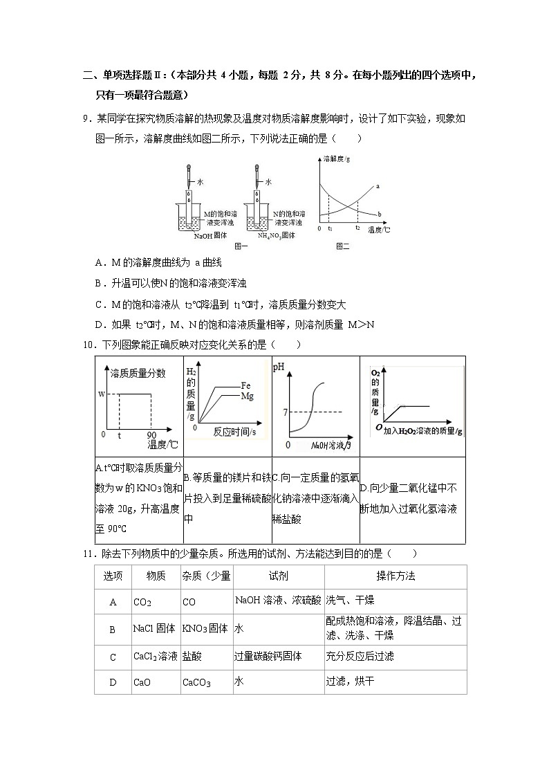 广东省深圳市15校联考2020-2021学年第二学期九年级3月联考化学试题（Word版）第3页