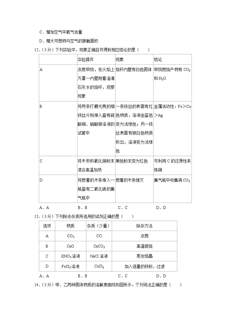 广东省中山市八校联考2021年中考化学模拟试卷（3月份）03