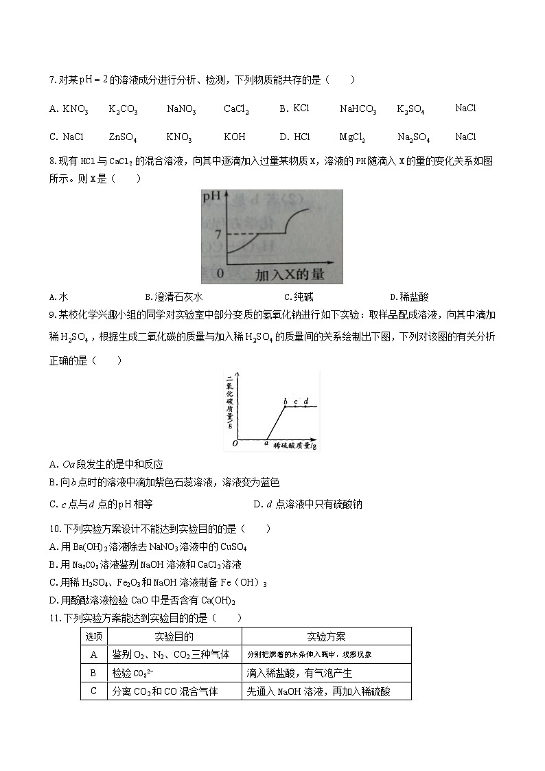 期中测试题2-2020-2021学年九年级化学下册（人教版）（word版 含答案）02