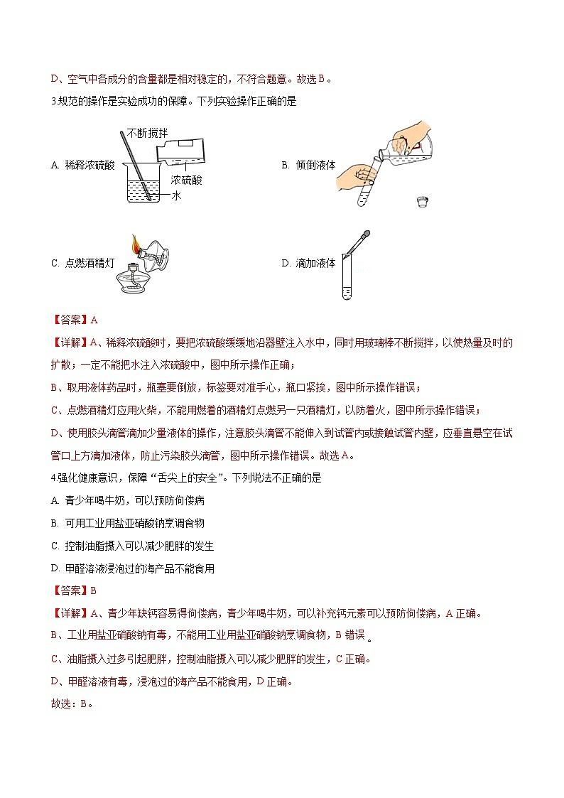 冲刺2021中考 化学领航卷1（解析卷）第2页