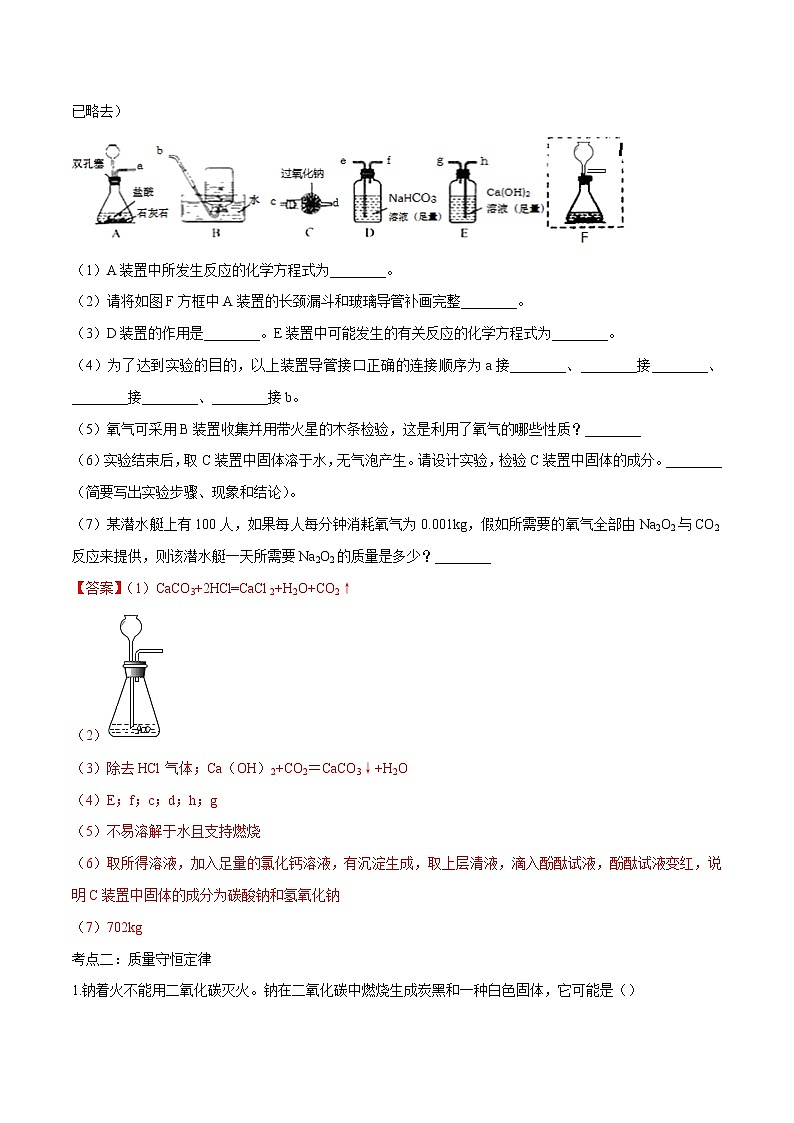冲刺2021中考复习 化学方程式（解析版） 试卷03