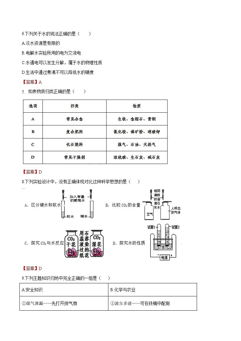 冲刺2021中考复习 燃料及其利用（解析版） 试卷02