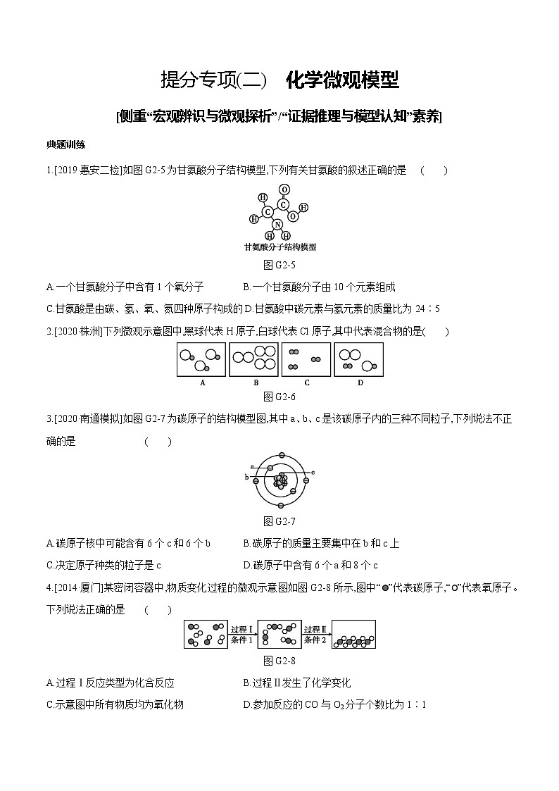 中考化学福建专版 专题练习  提分专项(02)　化学微观模型（含解析）01