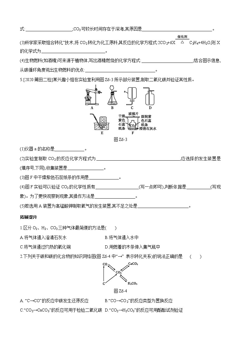 2021中考化学福建专版 专题练习  主题训练(06)　碳和碳的氧化物（含解析）02