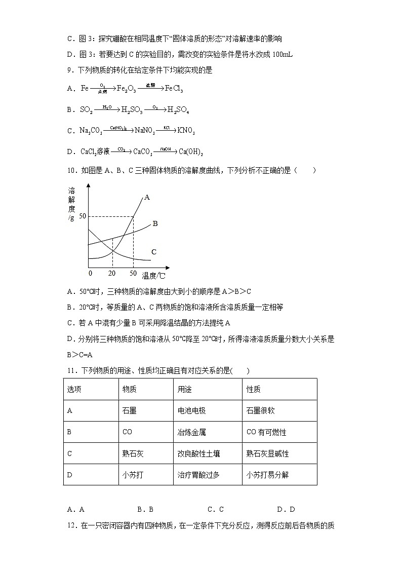 2021年江苏省连云港市中考一模化学试题（word版 含答案）03