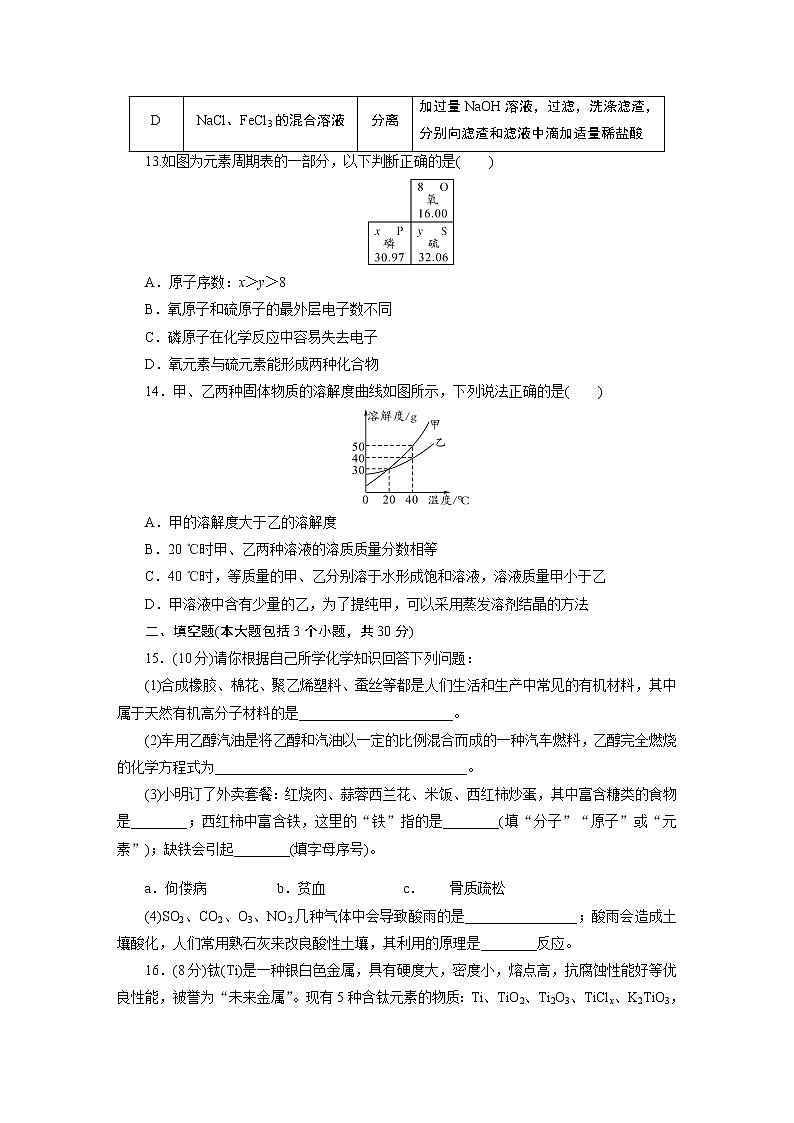 四川省宜宾市2021年初中学业水平暨高中阶段学校招生考试化学全真模拟试卷（一）03