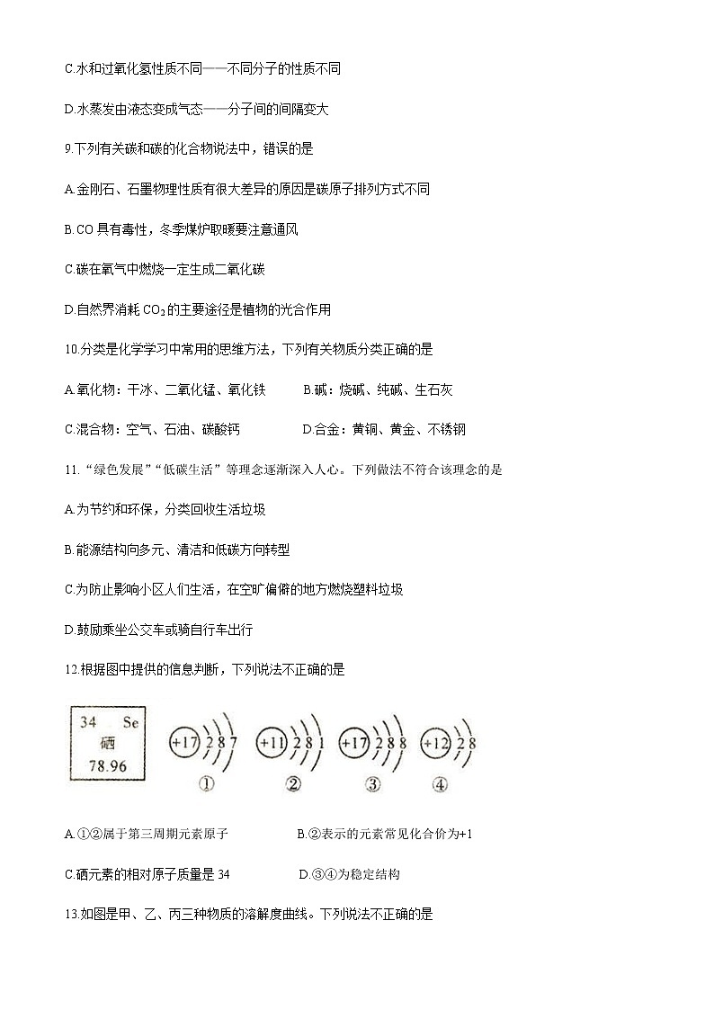 2021年河北省石家庄市十八县中考一模化学试题03