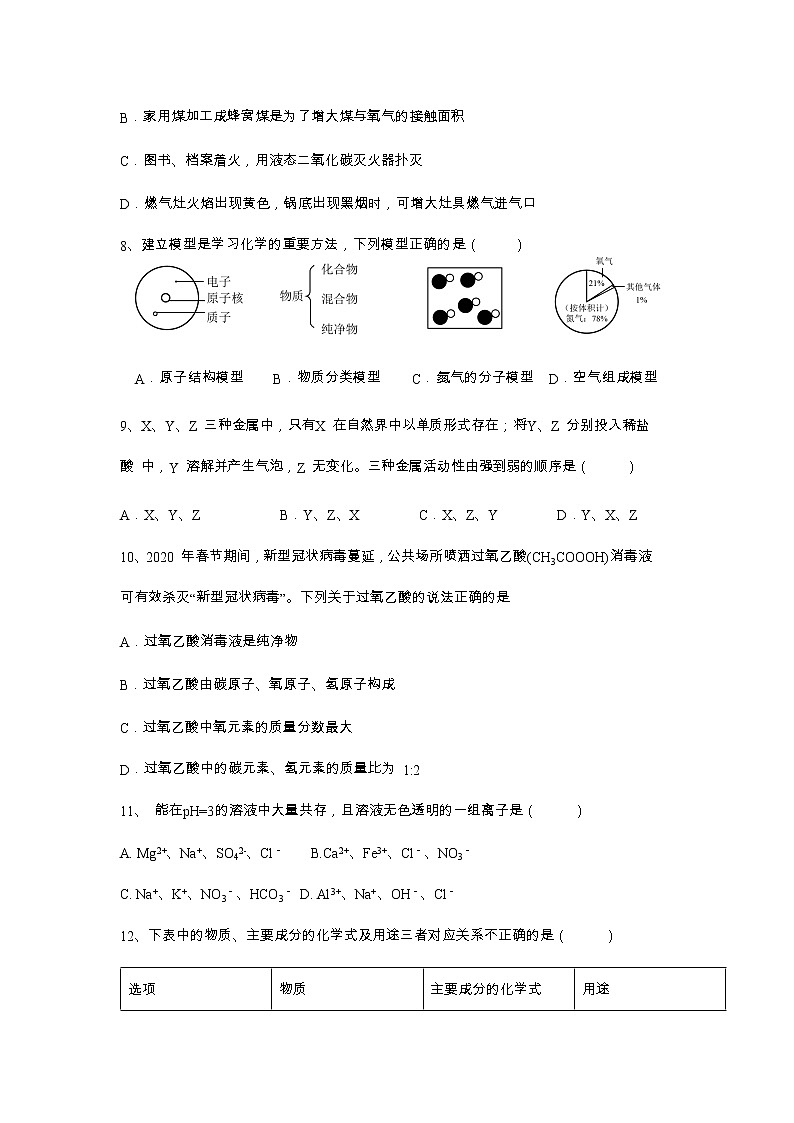 江苏省南京2021年中考化学模拟卷（一）第2页