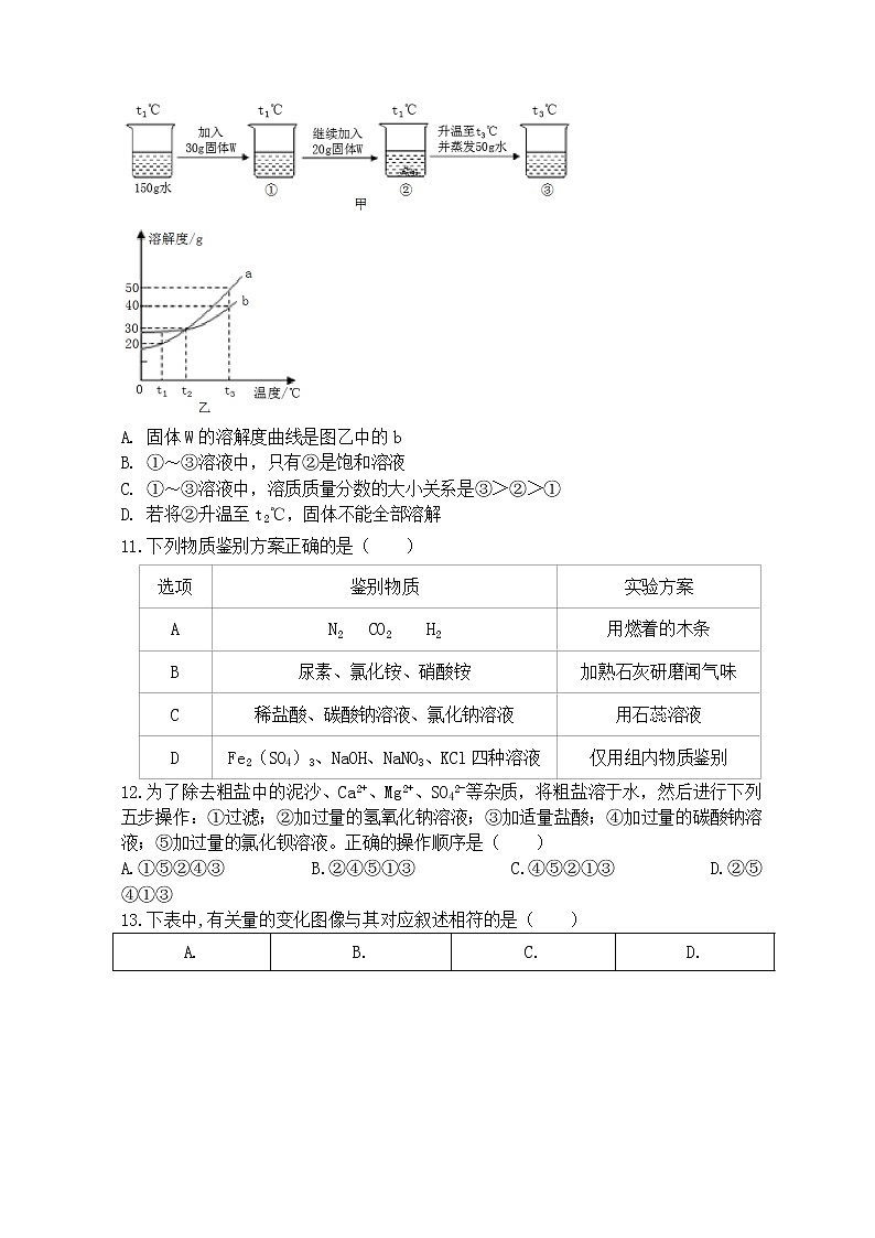 银川六中2019-2020学年第二学期第四次模拟初三化学 试卷03