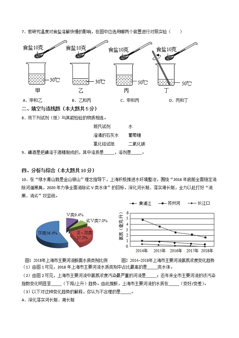 上海市2020年中考化学试卷（word版，含解析）02