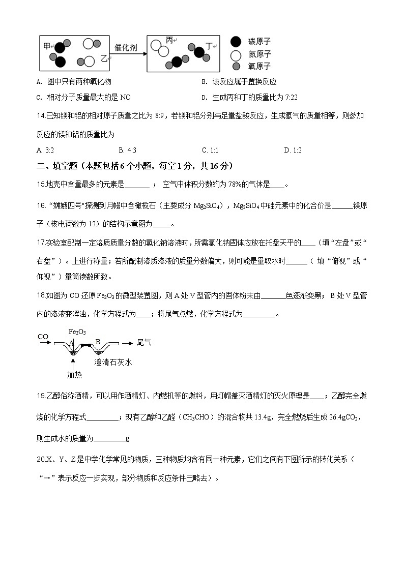 河南省2020年中考化学试题（原卷版+解析版）03