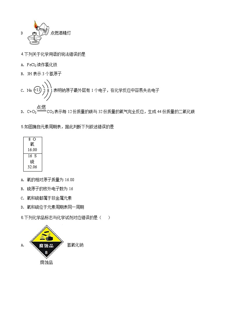 江苏省连云港市2020年中考化学试题（原卷版+解析版）02