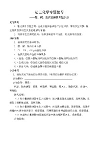 鲁教版九年级化学专题复习  有关酸、碱、盐实验探究专题训练 导学案 (无答案)