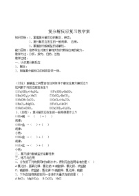 鲁教版九年级化学专题复习 复分解反应复习 教学案（无答案）
