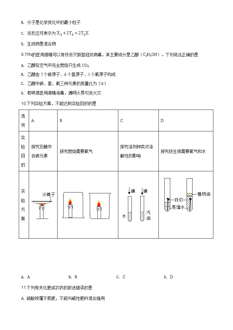 四川省甘孜州2020年中考化学试题（原卷版+解析版）03