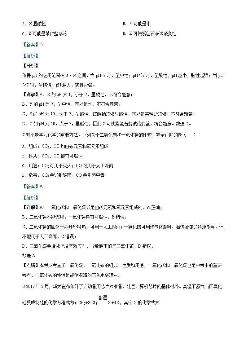 黑龙江省牡丹江、鸡西地区朝鲜族学校2020年中考化学试题（原卷版+解析版）03