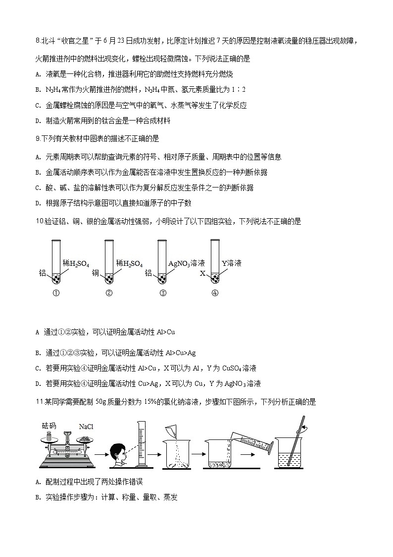 湖南省岳阳市2020年中考化学试题（原卷版+解析版）03