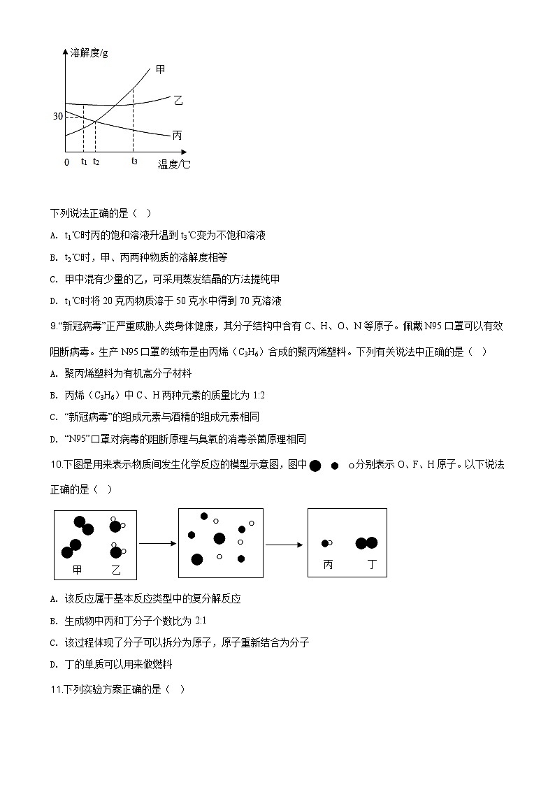 四川省眉山市2020年中考化学试题（原卷版+解析版）03