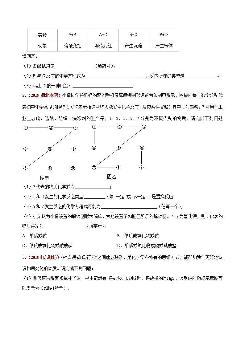 预测11  框图题、推断题、物质之间转化-2021年中考化学三轮冲刺过关（原卷版）第2页