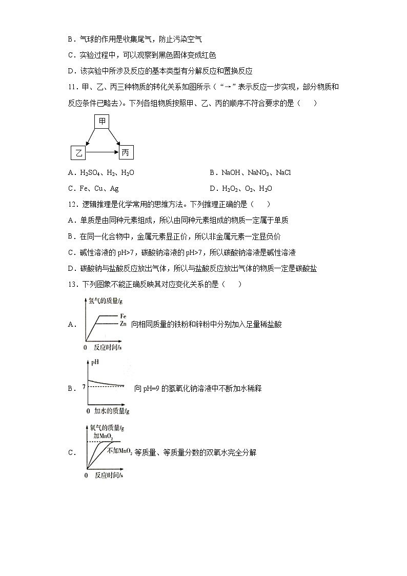 2021年河南省郑州市中原区中考一模化学试题（word版 含答案）03