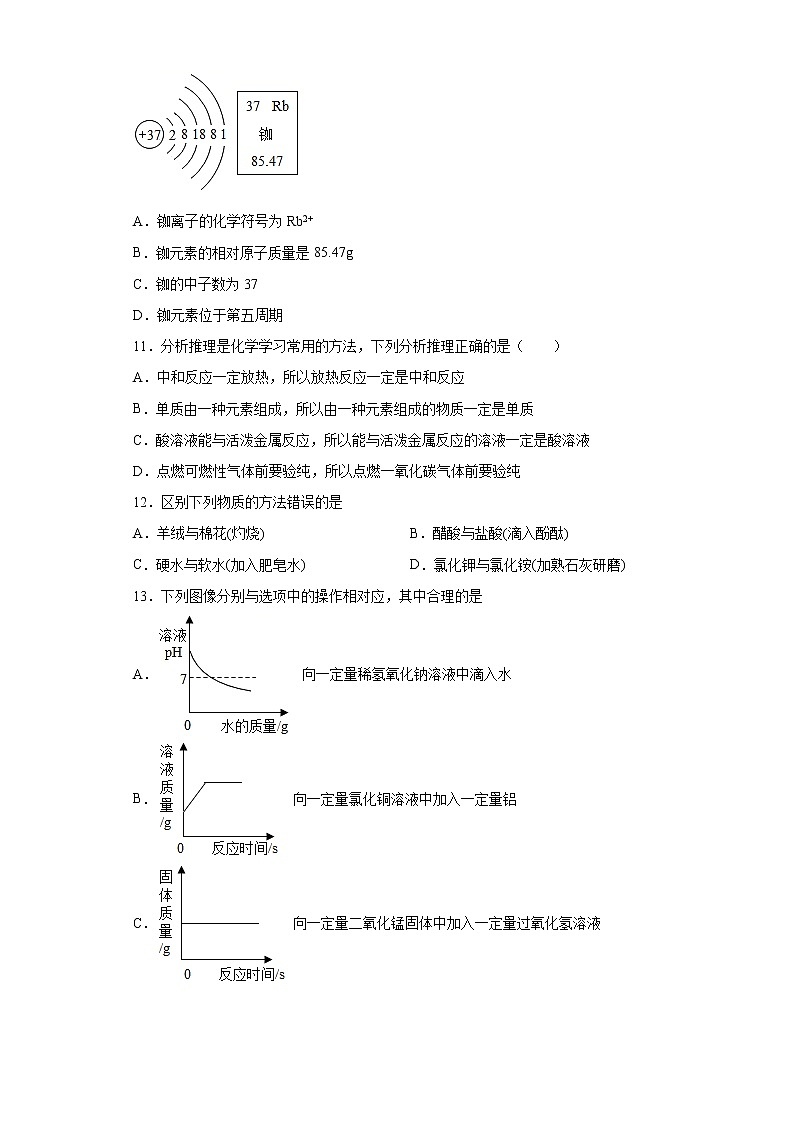 2021年河南省长垣市中考化学一模试题（word版 含答案）03