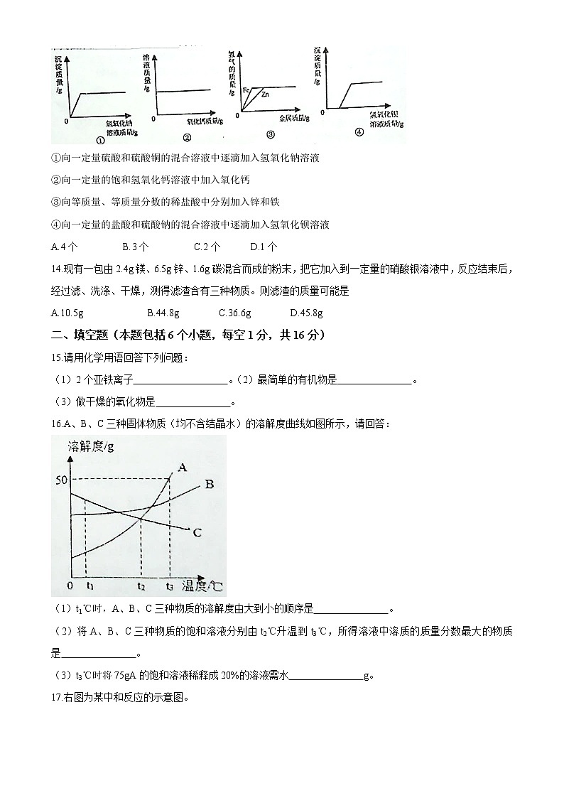 2021年河南省中考模拟化学试题（含答案）03