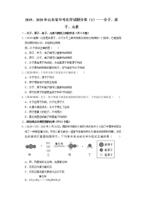 2019、2020年山东省中考化学试题分类（1）——分子、原子、元素