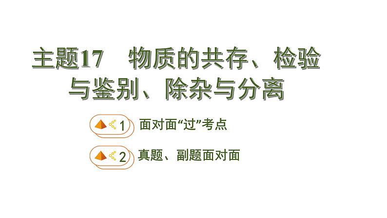 中考化学一轮复习基础考点一遍过（课件+新题练）主题17　物质的共存、检验与鉴别、除杂与分离01