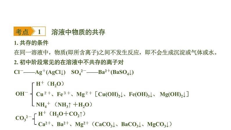 中考化学一轮复习基础考点一遍过（课件+新题练）主题17　物质的共存、检验与鉴别、除杂与分离02