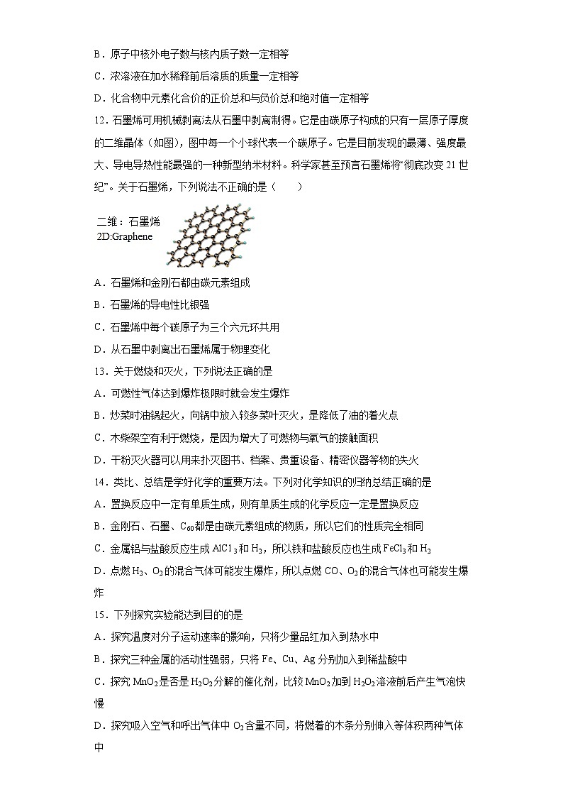 2021年山东省临沂市蒙阴县中考一模化学试题（word版 含答案）03