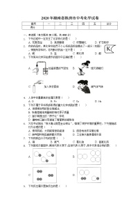 2020年湖南省株洲市中考化学试卷