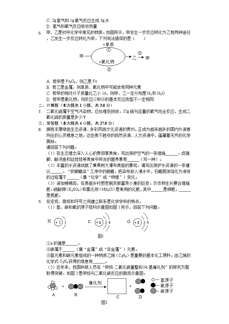 2020年贵州省安顺市中考化学试卷02