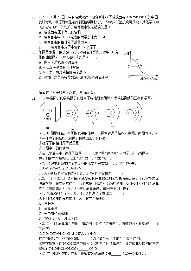 2020年湖南省永州市中考化学试卷02