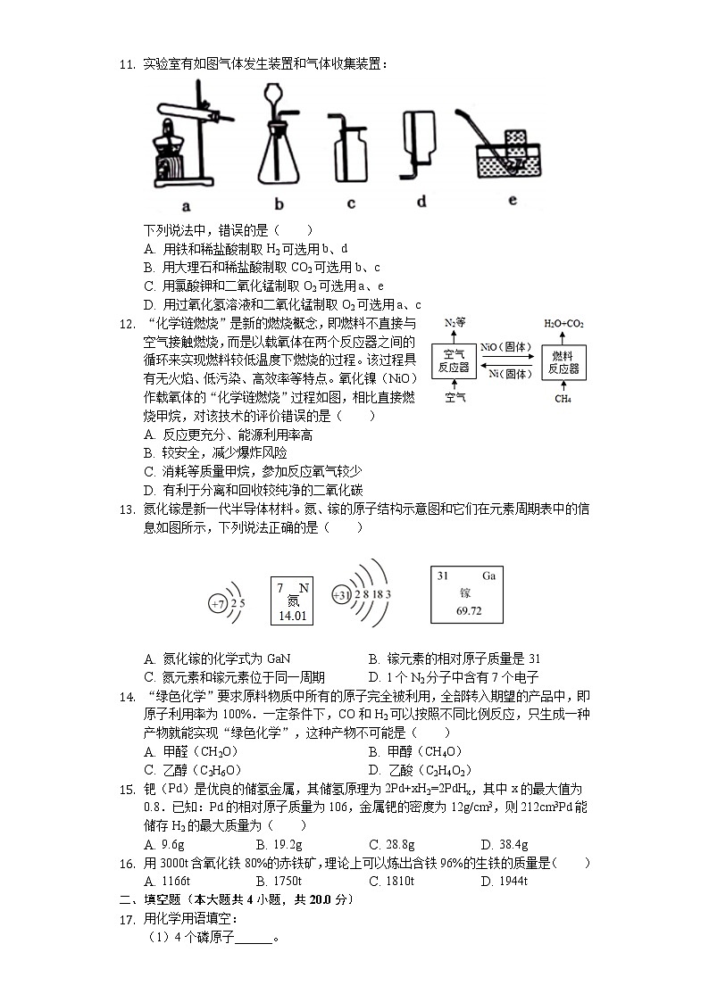 2020年四川省攀枝花市中考化学试卷02