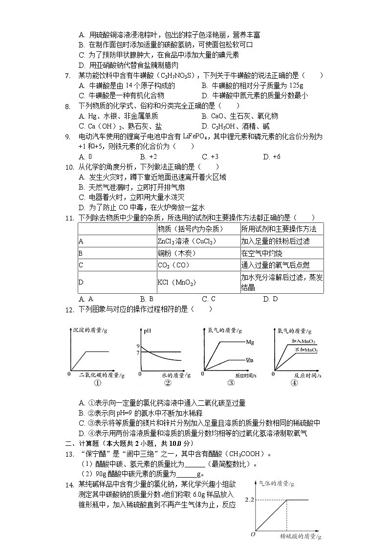 2020年四川省南充市中考化学试卷02