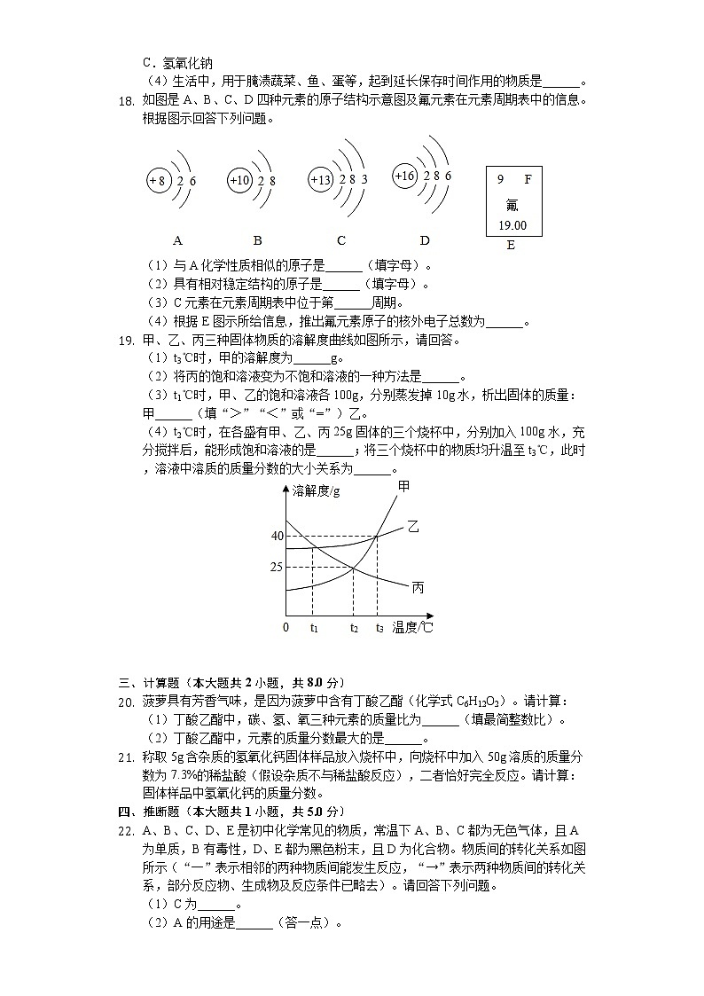 2020年辽宁省辽阳市中考化学试卷03