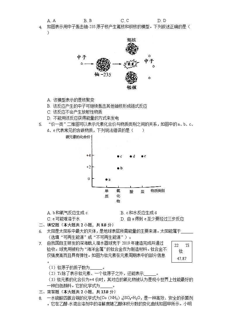 2020年浙江省湖州市中考化学试卷02