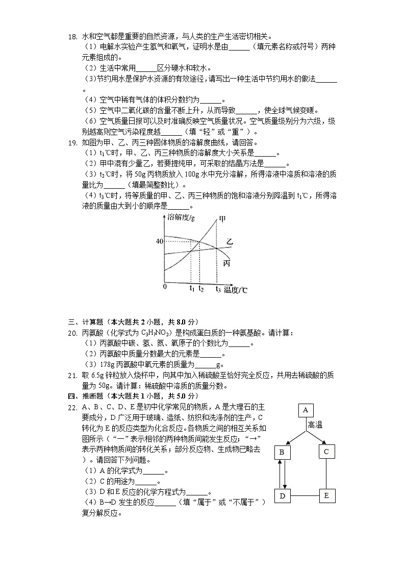 2020年辽宁省铁岭市中考化学试卷03