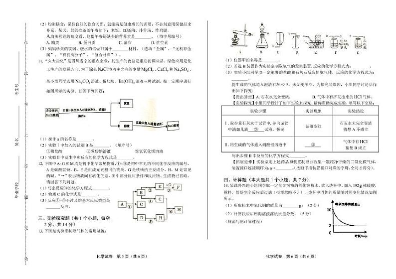 2020年四川省遂宁中考化学试卷附真卷答案解析版03